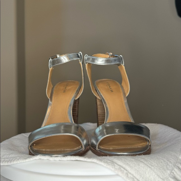 Coach Lexey Metallic Block Heel Sandal - Picture 3 of 5